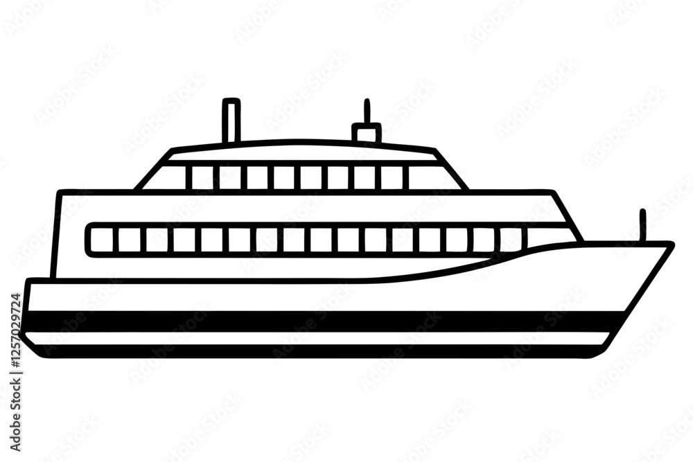 Obraz premium Ferry Sketch Vector