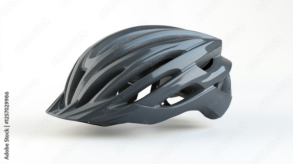 Gray Bicycle Helmet Isolated on White Background Gray Bicycle Helmet Isolated on White Background