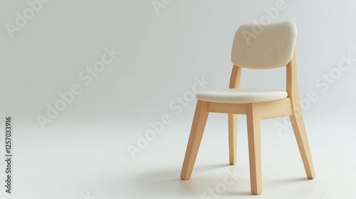 Wallpaper Mural Modern wooden chair on white background, minimalist design, for interior decoration, home decor Torontodigital.ca