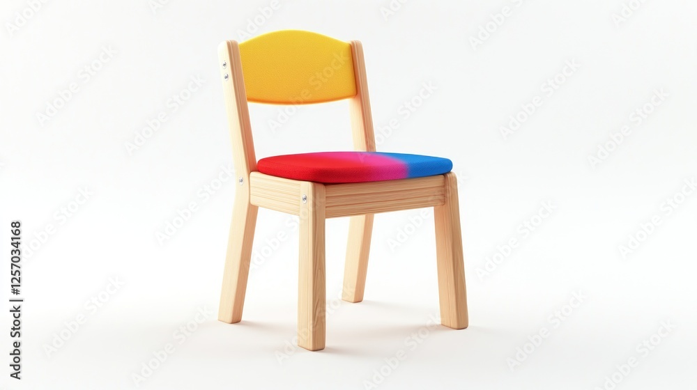 Colorful Kids Chair Isolated on White Background. Possible Use Children's furniture catalog Colorful Kids Chair Isolated on White Background. Possible Use Children's furniture catalog
