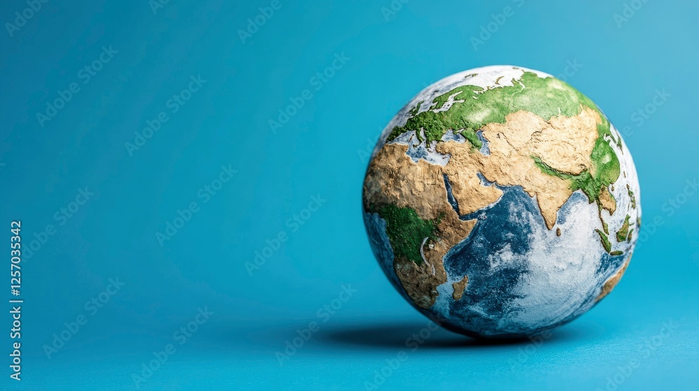Our Fragile Planet A 3D Earth Model on a Blue Background Our Fragile Planet A 3D Earth Model on a Blue Background