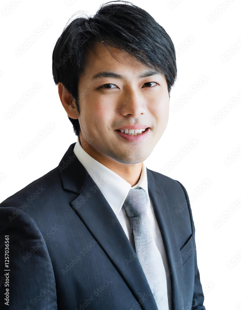 Portrait of only one Man. White Background. Portrait of only one Man. White Background.