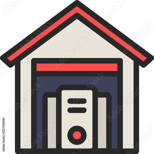 Data Warehouse Filled Line Icon