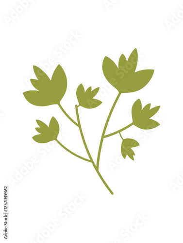 Olive Green Floral Branch