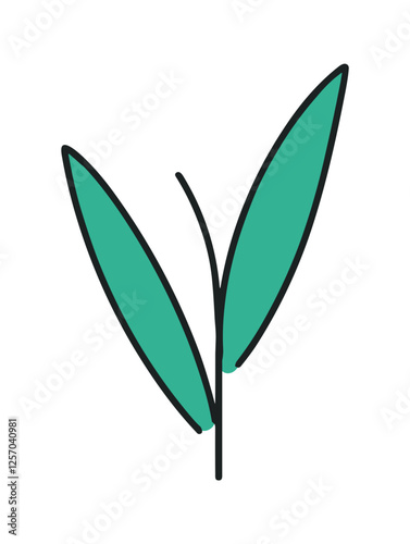 Simple teal sprout illustration