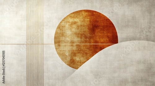 Fototapeta Naklejka Na Ścianę i Meble -  Rustic Sun Rises Over Textured Hills. AI Generated