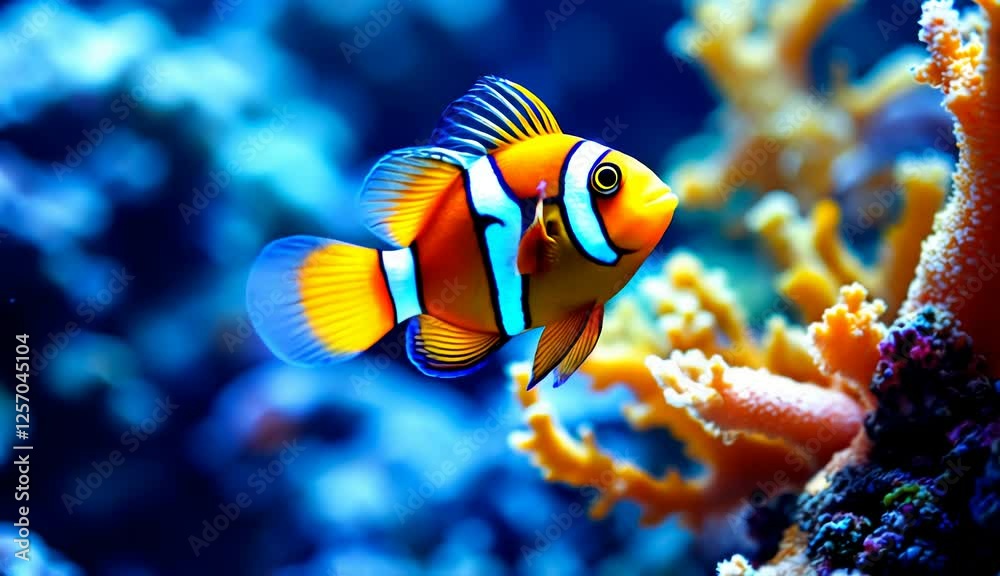 Vibrant Clownfish in Coral Reef: Underwater Marine Life 4K Vibrant Clownfish in Coral Reef: Underwater Marine Life 4K