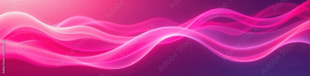 Obraz premium Abstract pink gradient, dynamic flowing lines, vibrant energy, trendy, light, wave