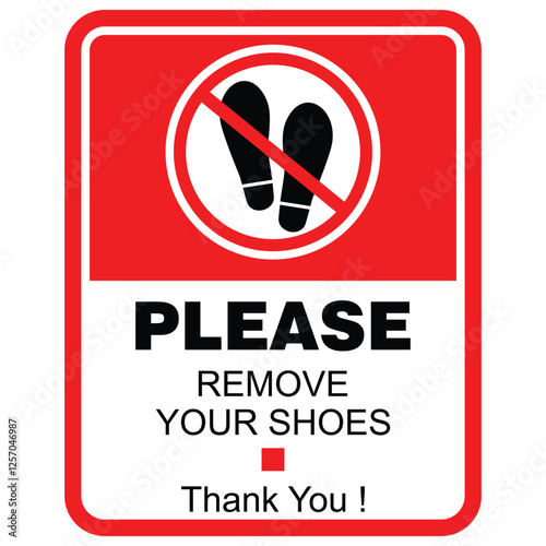 Please, Remove footwear outside, sign vector