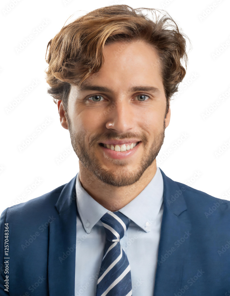 Portrait of only one Man. White Background. Portrait of only one Man. White Background.