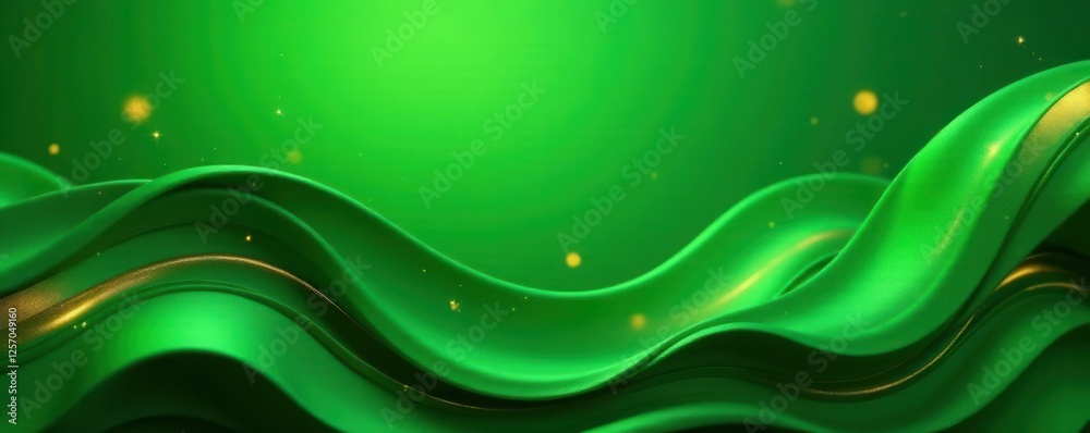 Fluid green design with interwoven golden accents , poster, brochure, graphic Fluid green design with interwoven golden accents , poster, brochure, graphic