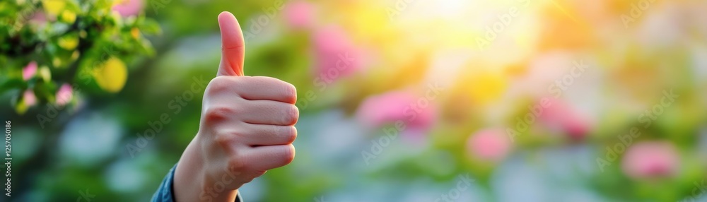 Hand gesture showing thumbs up sign representing approval and positivity in communication or feedback Hand gesture showing thumbs up sign representing approval and positivity in communication or feedback
