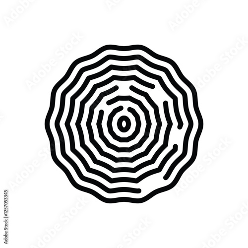 Black line icon for ripple