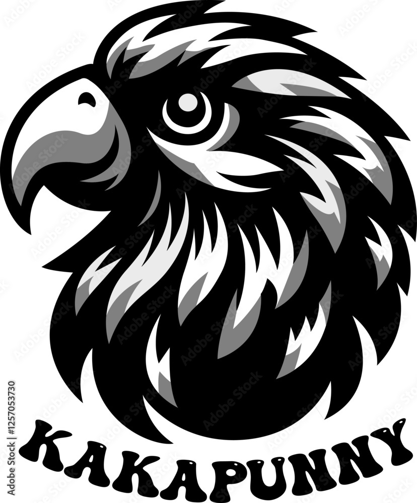 Fototapeta premium Kakapunny Silhouette Vector Illustration