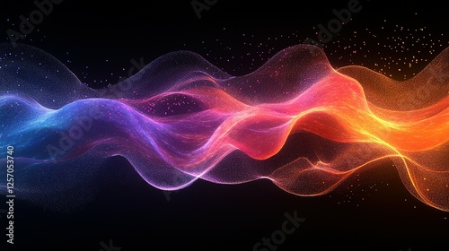 Abstract Colorful Waves of Light Particle Flow