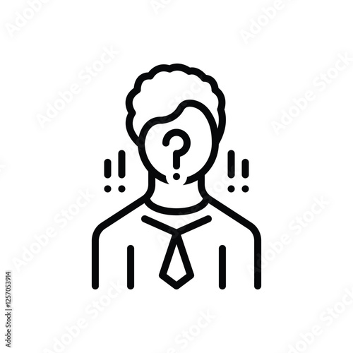 Black line icon for anonymity