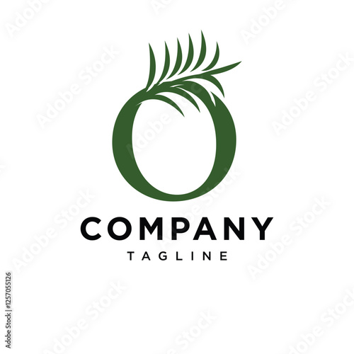 Letter O Rosemary Logo Icon Vector