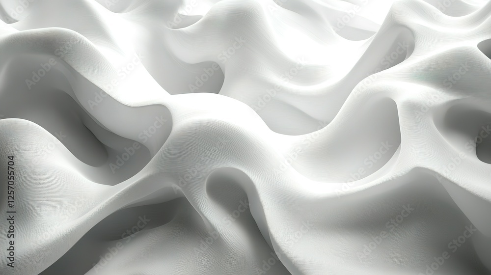 Obraz premium Abstract White Wavelike Surface Texture Design
