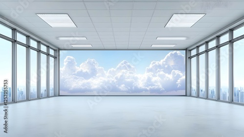 Empty Modern Office With City View