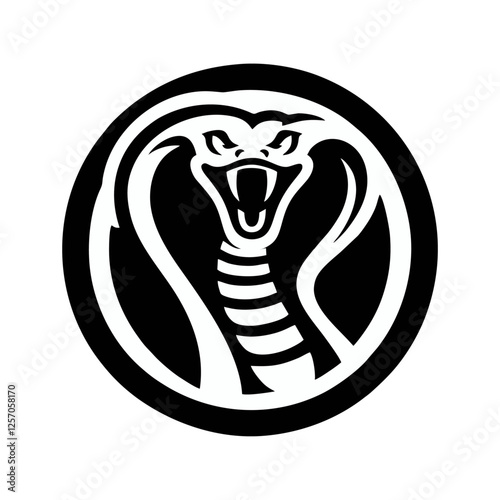 Snake cobra viper silhouette. engrave black icon on white background