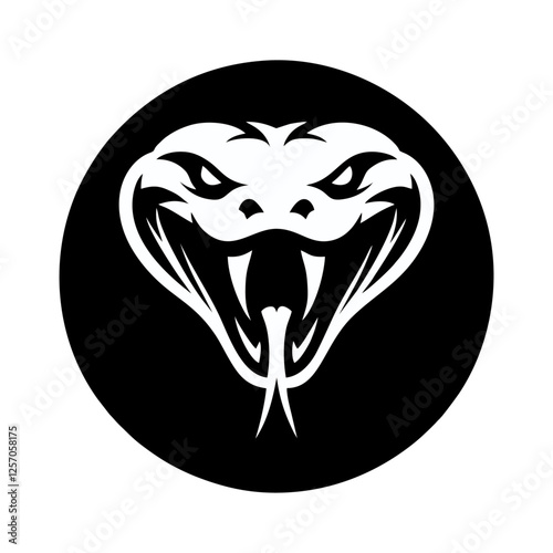 Snake cobra viper silhouette. engrave black icon on white background