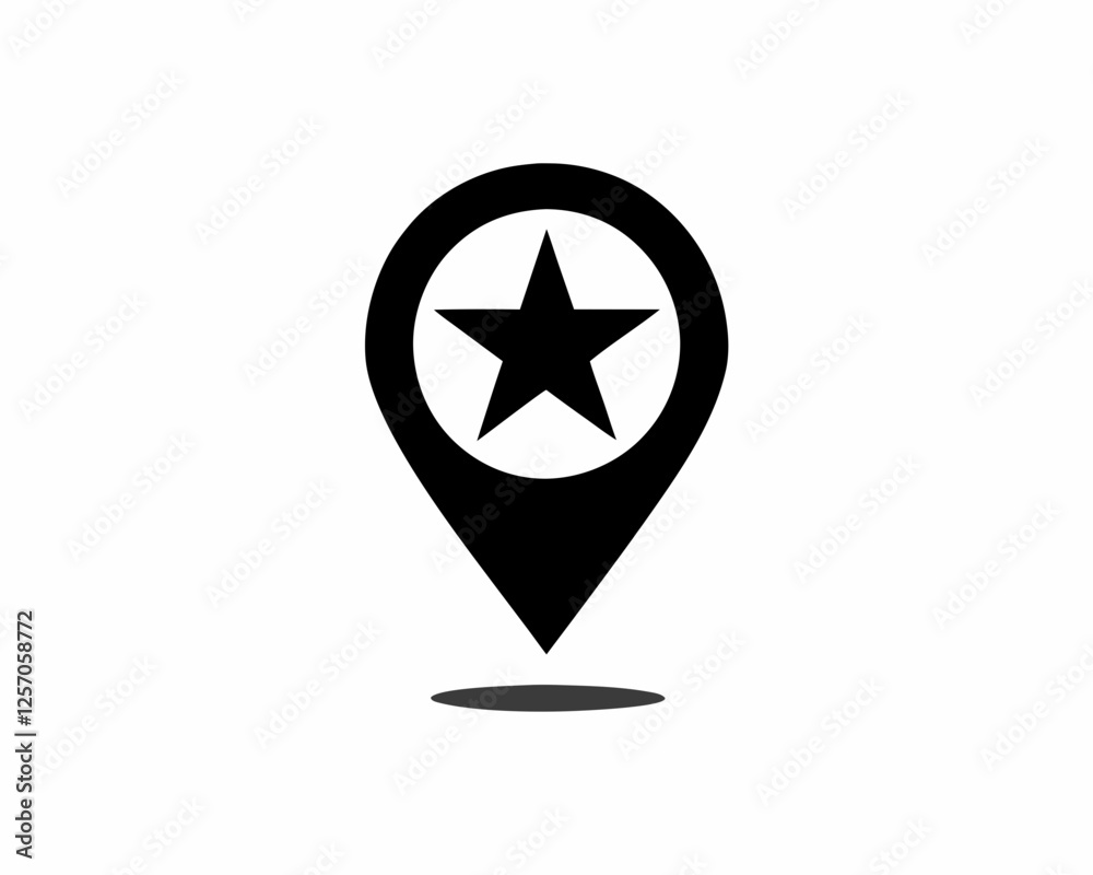 Creative Map Pin Location Icon or Logo Black Silhouette Vector Design Creative Map Pin Location Icon or Logo Black Silhouette Vector Design
