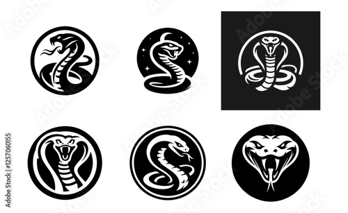 Snake cobra viper silhouette. engrave black icon on white background