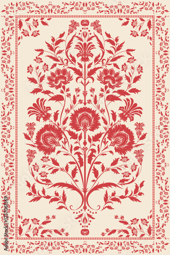 Vintage Arabic pattern.Persian colored carpet.Rich ornament for fabric design,handmade,interior decoration,textiles.Abstract design of persian carpet with geometric ornament.Moroccan style background.