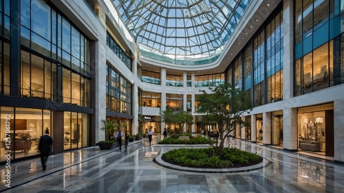 a modern commercial real estate complex with multiple office buildings