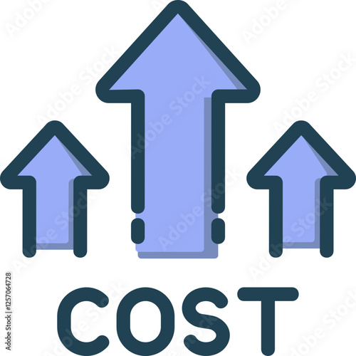 Cost Increase Filled Line Icon