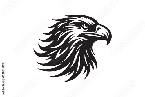 Eagle Head Silhouette Vector Illustration - High-Quality Printable Design for T-Shirts Hoodies Pillows Clipart and More