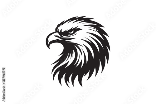 Eagle Head Silhouette Vector Illustration - High-Quality Printable Design for T-Shirts Hoodies Pillows Clipart and More