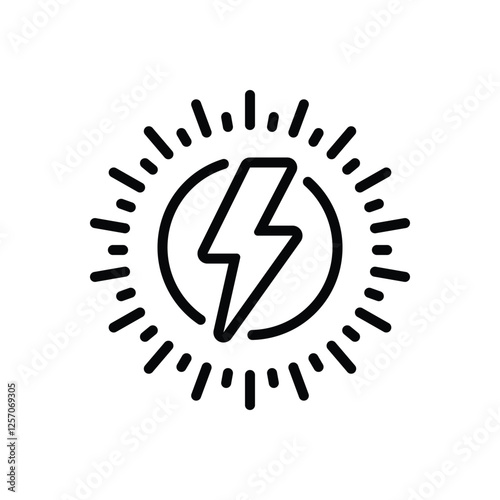 Black line icon for energy