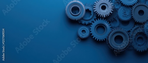 Wallpaper Mural gears on blue background Torontodigital.ca