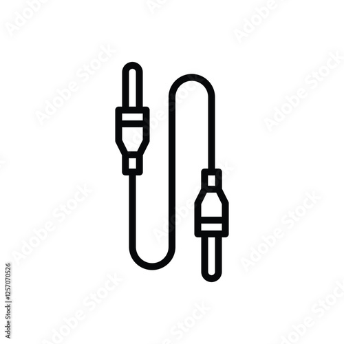 Black line icon for cable