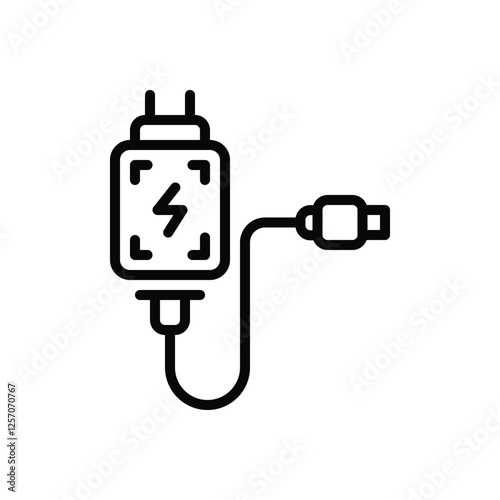 Black line icon for charger