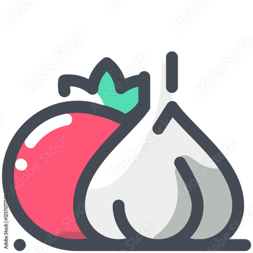 Vegetable lovely colored icon pack