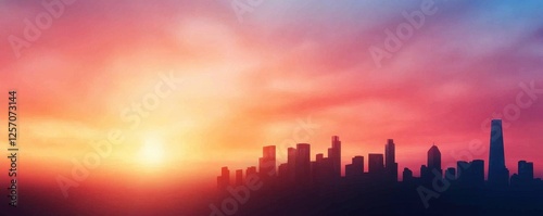sunset in the city