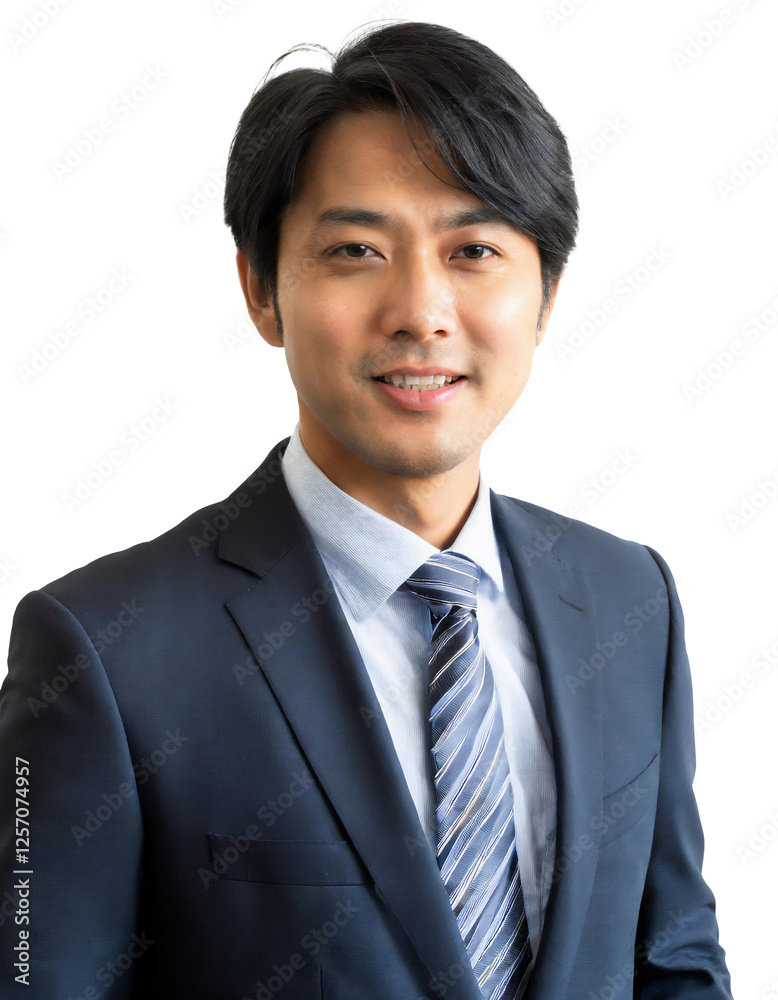 Portrait of only one Man. White Background. Portrait of only one Man. White Background.