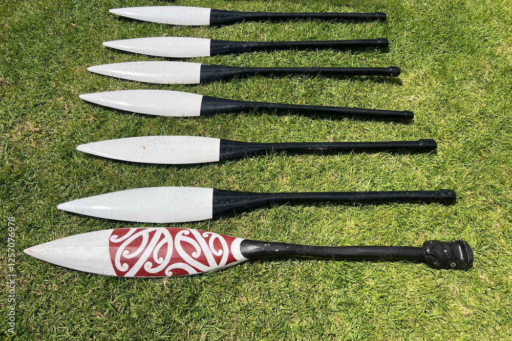 Maori waka hoe Maori war canoe paddles