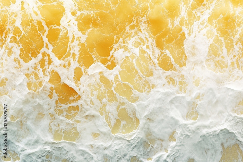 Ocean Waves Crashing: White Foam on Golden Water, Aerial View of Sea Texture, Abstract Nature Photography Ocean Waves Crashing: White Foam on Golden Water, Aerial View of Sea Texture, Abstract Nature Photography