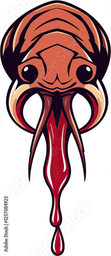 Stylized Creature Illustration with Dripping Liquid Effect
