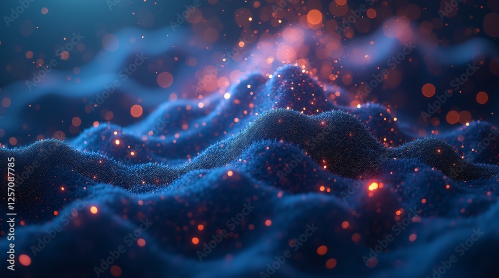 Abstract forms of visualization of the digital world endless data streams, neural networks, virtual landscapes Abstract forms of visualization of the digital world endless data streams, neural networks, virtual landscapes