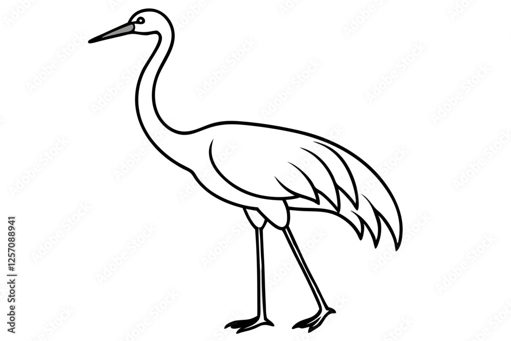 Obraz premium Modern Crane Line Drawing