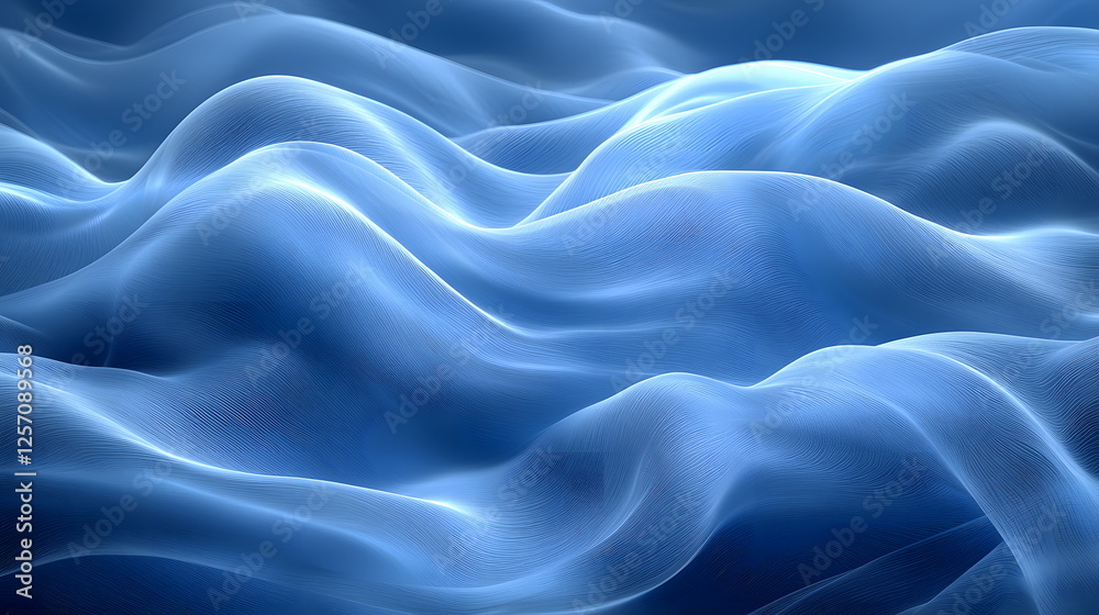Soft blue waves flowing gently in abstract motion creating a serene and calming atmosphere Soft blue waves flowing gently in abstract motion creating a serene and calming atmosphere