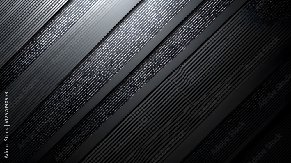 Obraz premium Textured black surface with diagonal lines and grooves creating an abstract background pattern.