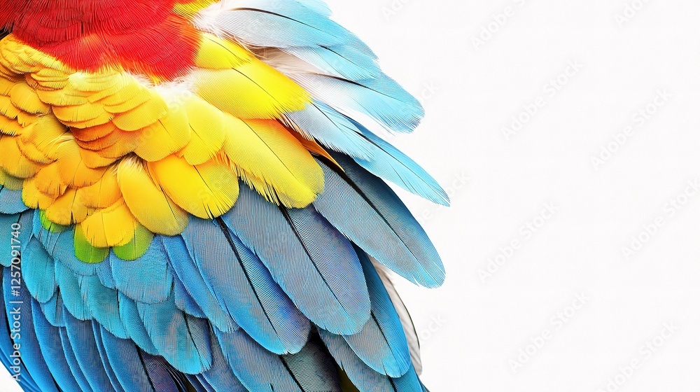 Obraz premium Vibrant Budgerigar Isolated on White Background with Detailed Feathers
