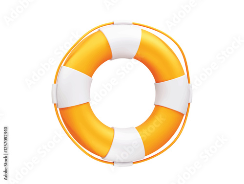 Lifebuoy icon 3d render. Swimming tube icon 3d render illustration