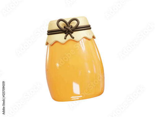 Honey Jar 3D Render icon illustration