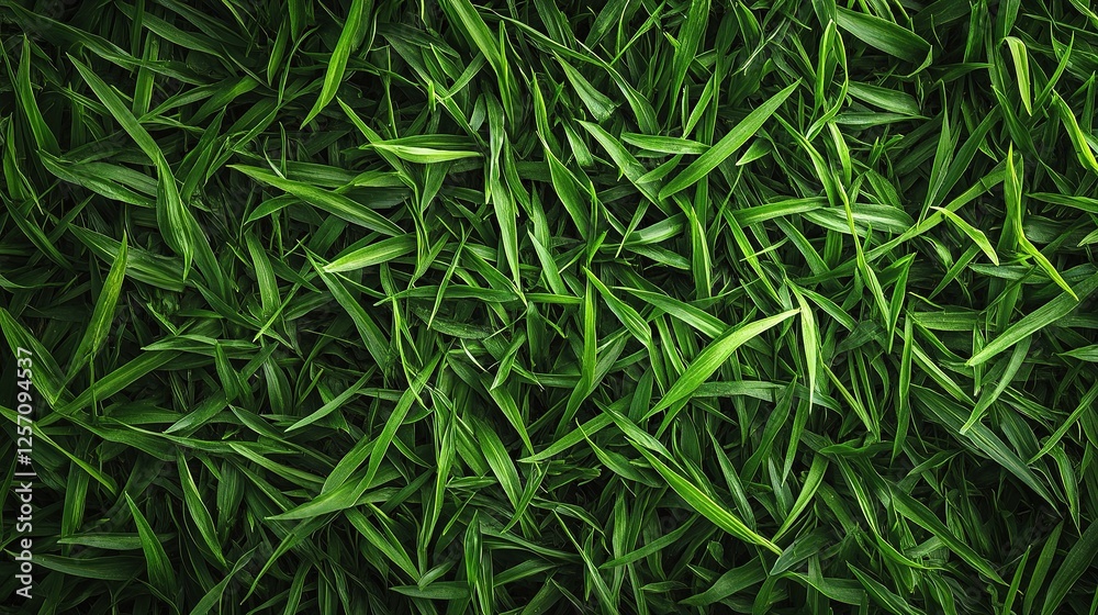 Top View of Lush Green Grass with Intricate Patterns and Texture Top View of Lush Green Grass with Intricate Patterns and Texture